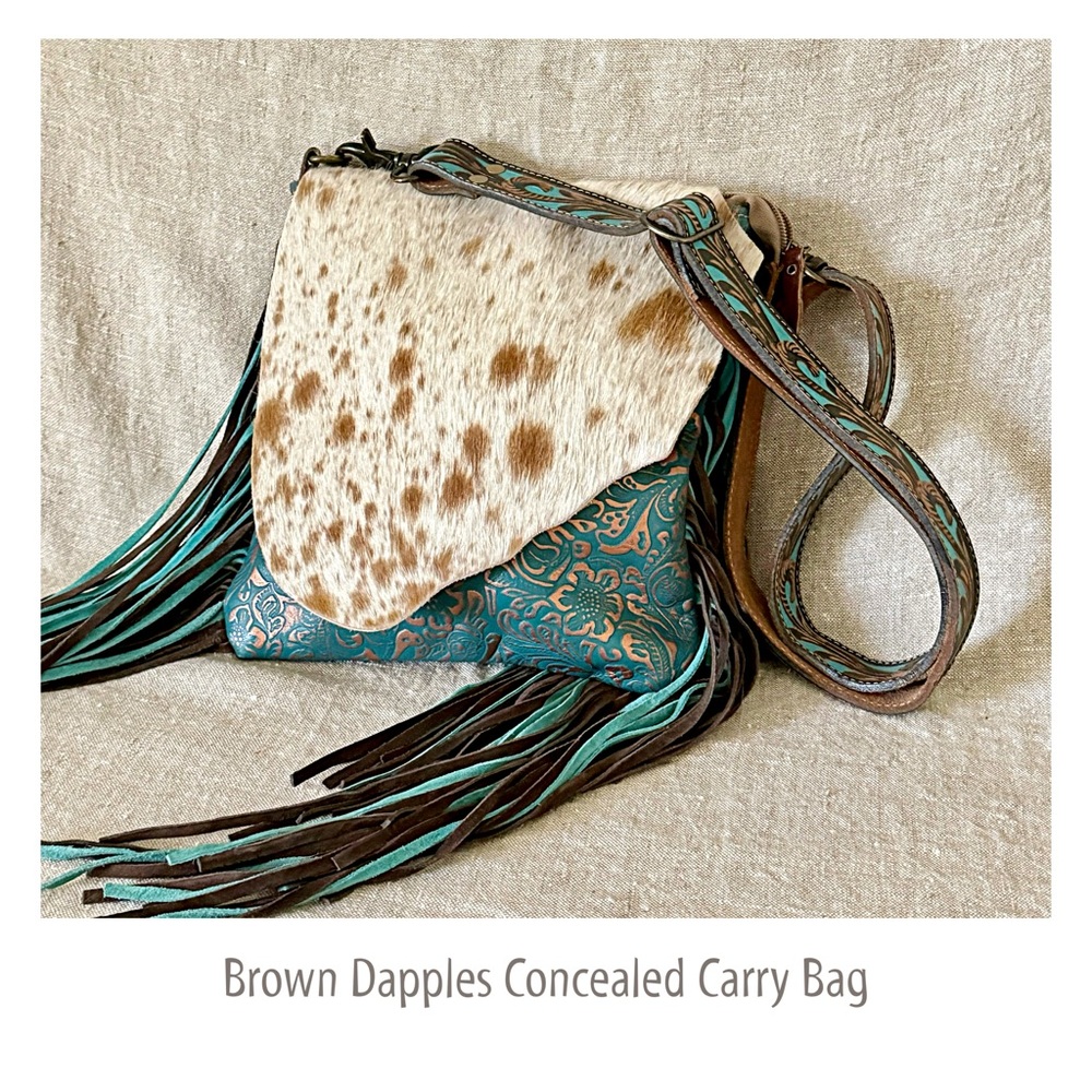 Myra Western Boho concealed carry leather crossbody shoulder bag